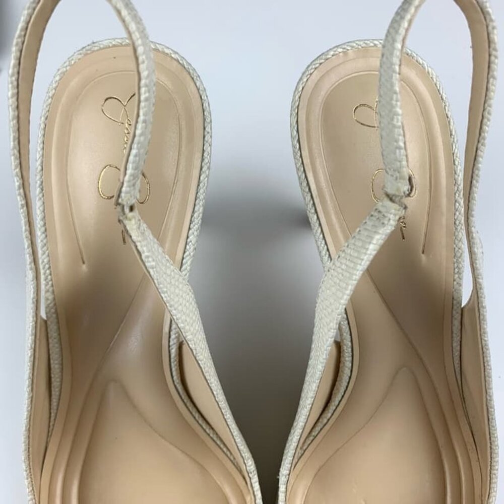 Slingback Cream Pointed Toe Women's 9.5 - Picture 2 of 4